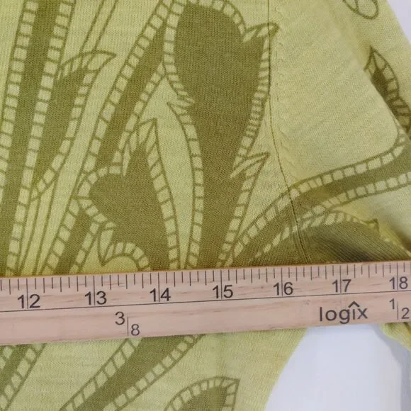 Charlotte Tarantola wool blend novelty print cardigan sweater Sz S - Picture 7 of 12